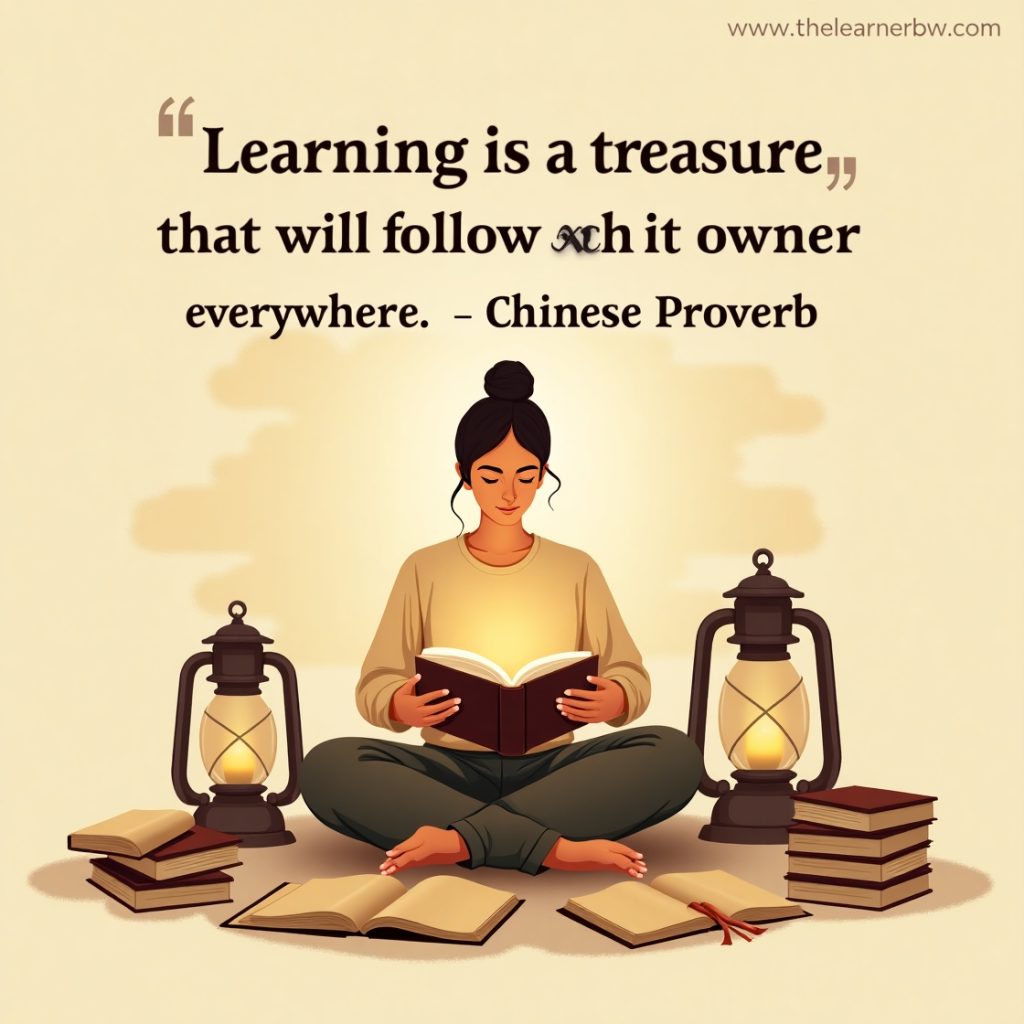 “Learning is a treasure that will follow its owner everywhere.” – Chinese Proverb